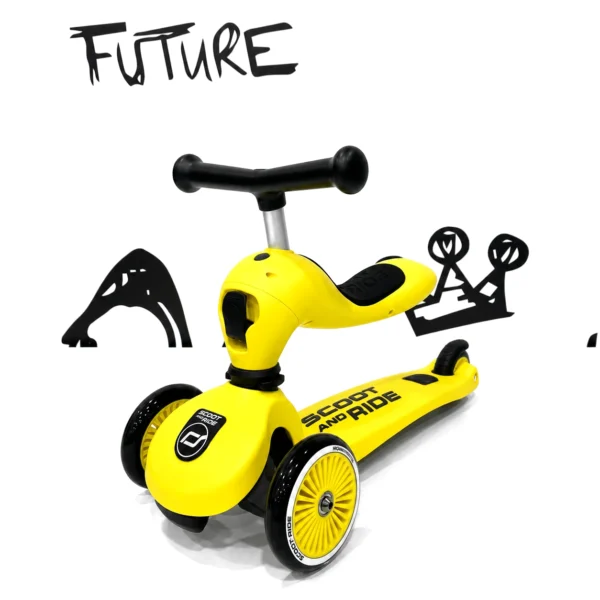 Monopattino e Triciclo 2 in 1 Highwaykick 1 - Giallo - foto 2
