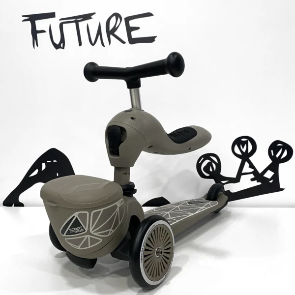 Monopattino e Triciclo 2 in 1 Highwaykick 1 Lifestyle con portaoggetti - Tortora - foto 2