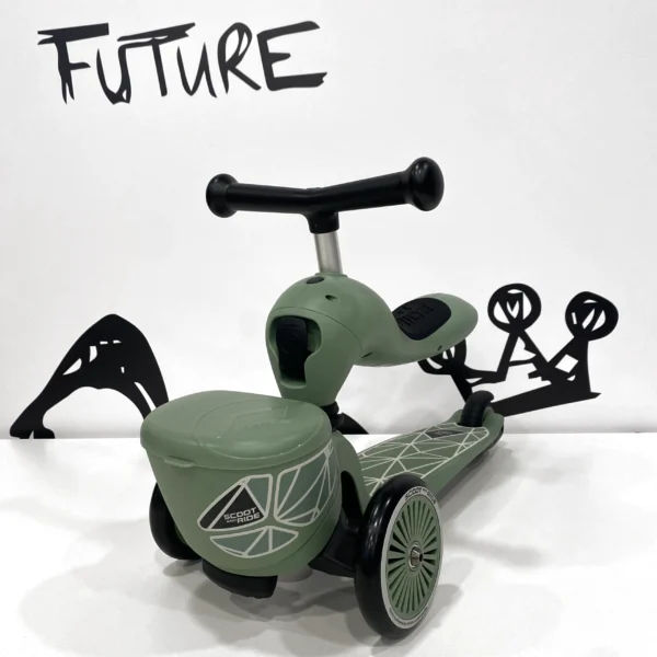 Monopattino e Triciclo 2 in 1 Highwaykick 1 Lifestyle con portaoggetti - Verde - foto 1