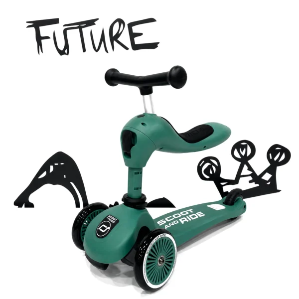 Monopattino e Triciclo 2 in 1 Highwaykick 1 - Verde foresta - foto 1