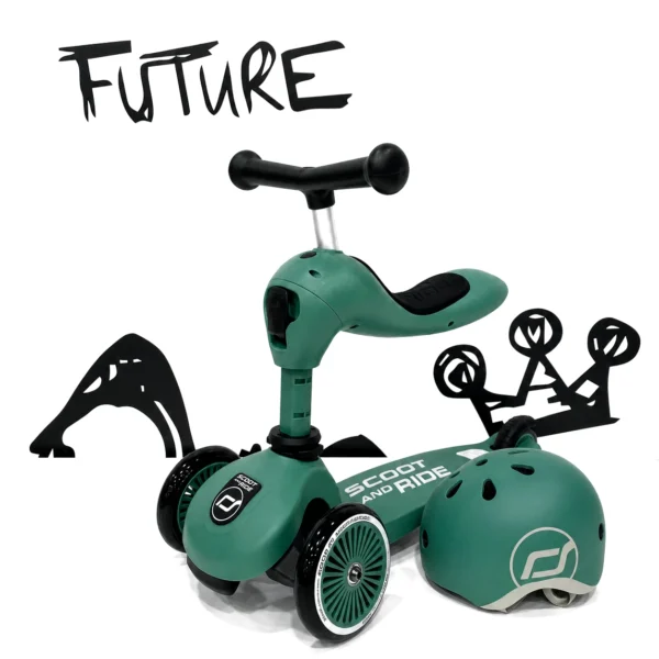 Monopattino e Triciclo 2 in 1 Highwaykick 1 - Verde foresta - foto 2