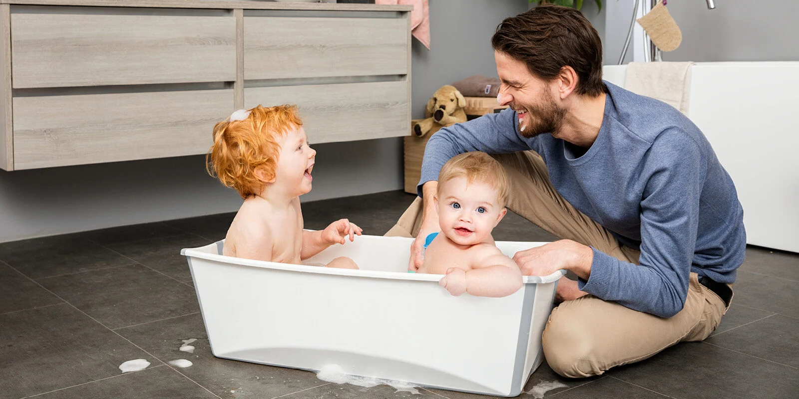 Vaschetta Stokke® Flexi Bath® XL - bianco/grigio - immagine 2