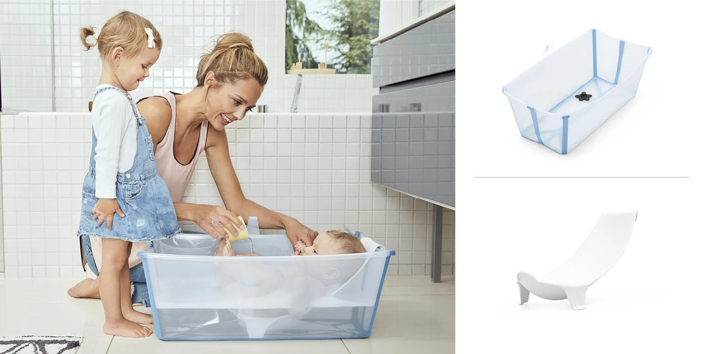 Vaschetta Stokke® Flexi Bath® con supporto neonato - trasparente/azzurro - immagine 2