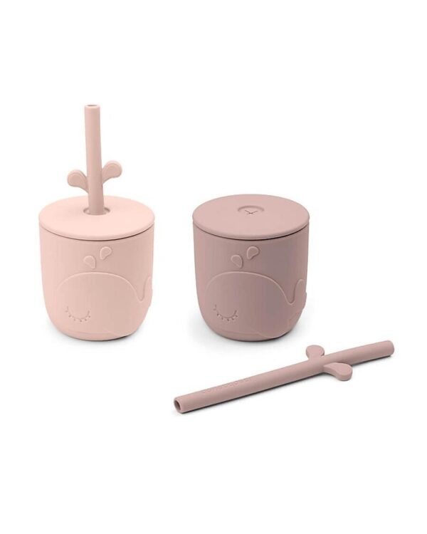 Set 2 bicchieri Peekaboo Done by Deer in silicone alimentare - Rosa