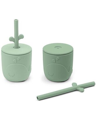 Set 2 bicchieri Peekaboo Done by Deer in silicone alimentare - Verde