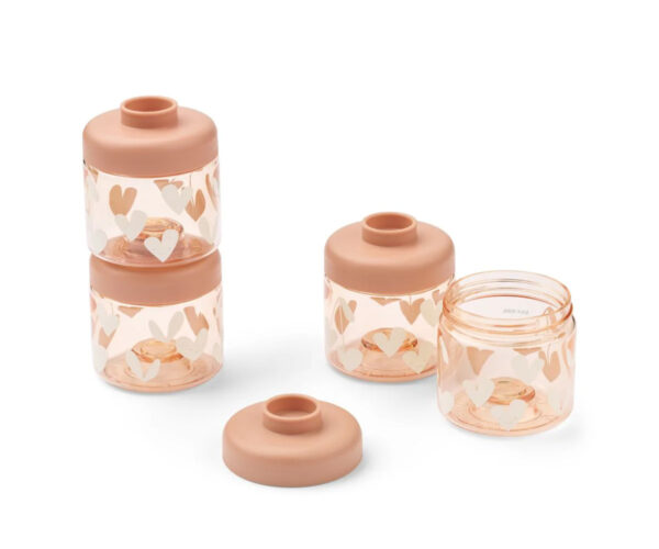 Set 4 barattoli per alimenti Liewood - Cuori