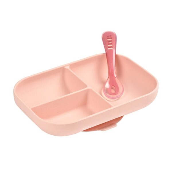 Set pappa in silicone con comparti - rosa