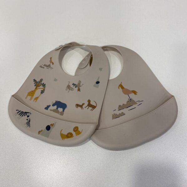 Set 2 bavaglini in silicone Liewood - Animali Savana