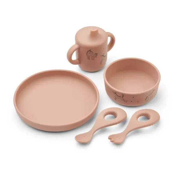 Set pappa silicone Ryle - Rosa