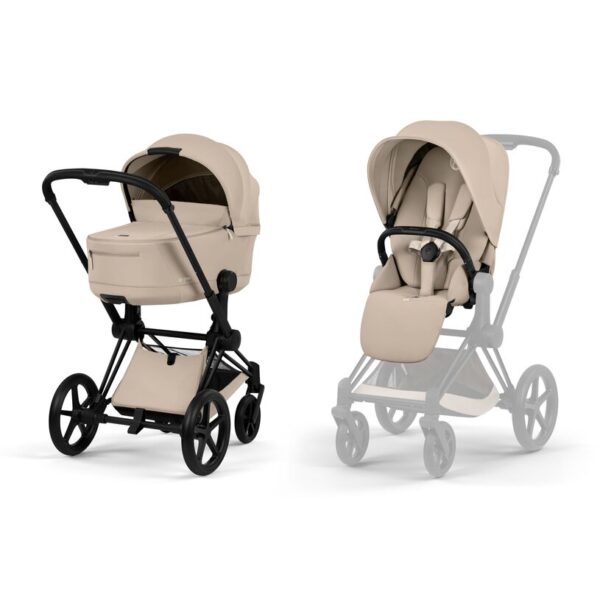 Cybex Duo Priam Comfort - Telaio Nero + Cozy Beige