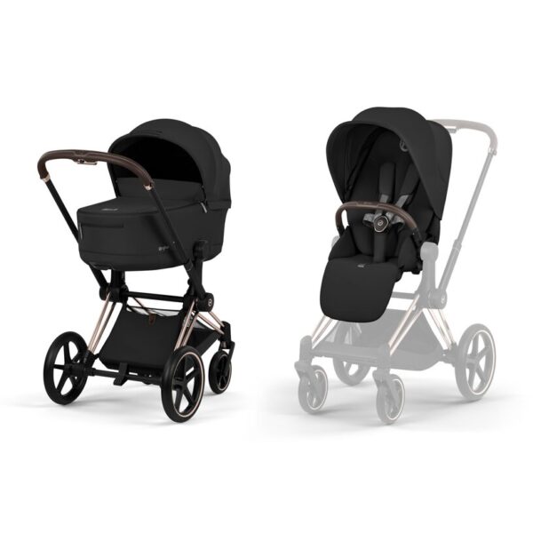 Cybex Duo Priam Comfort - Telaio Rosegold + Nero