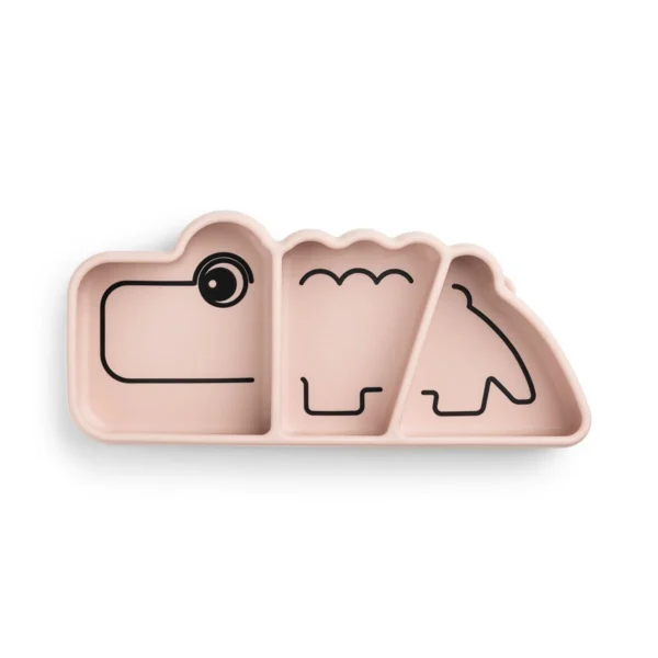 Piatto antiscivolo in silicone Done by Deer - Rosa