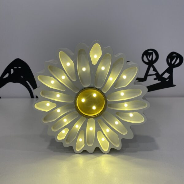 Lampada Led in legno Margherita Bianca