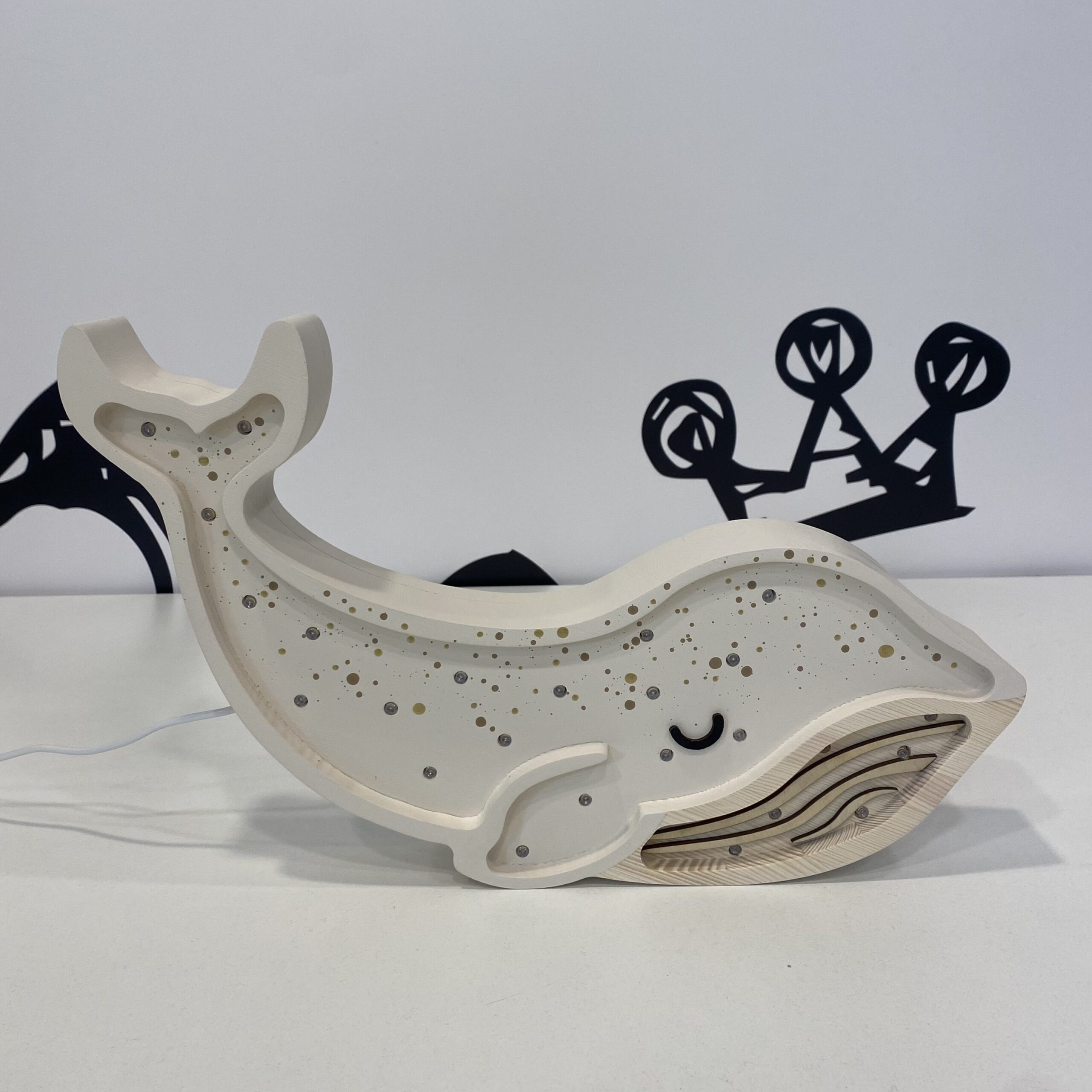 Lampada Led in legno- Balena - immagine 2