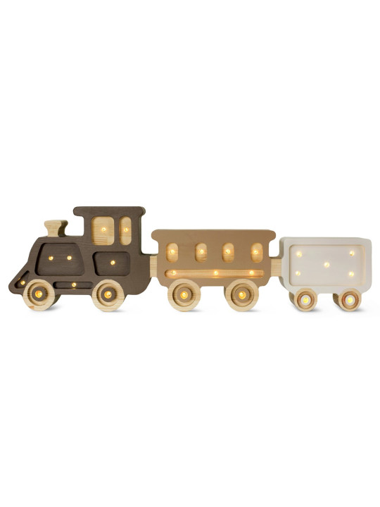 Lampada Led in legno- Treno Beige - immagine 2