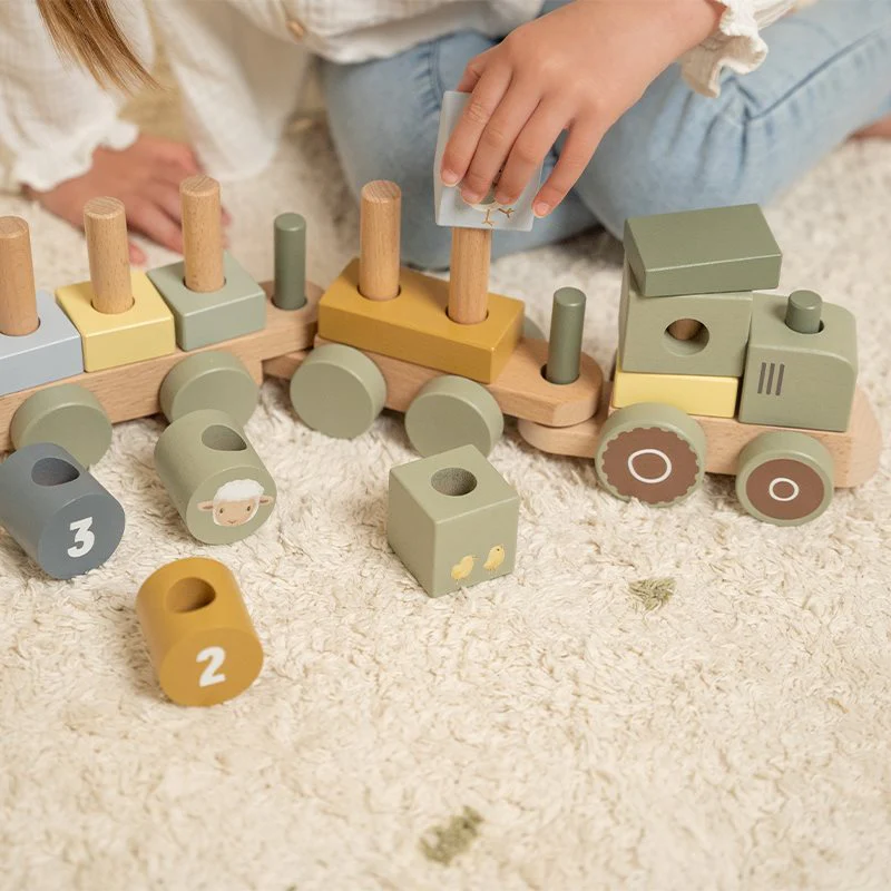 Trenino In Legno Little Dutch Con Costruzioni - Fattoria - immagine 5