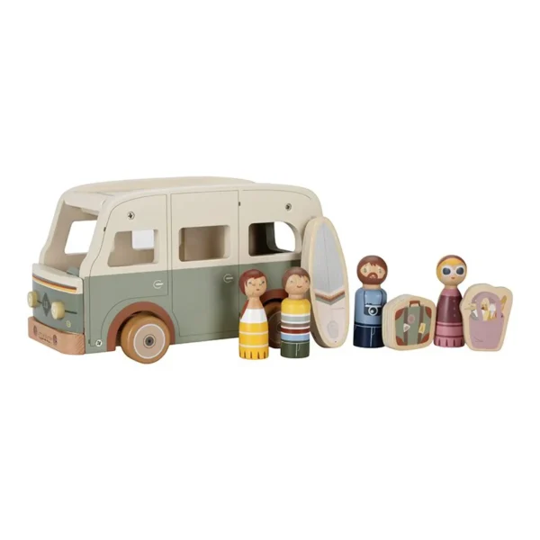 Vintage Campervan In Legno Con Personaggi - Little Dutch