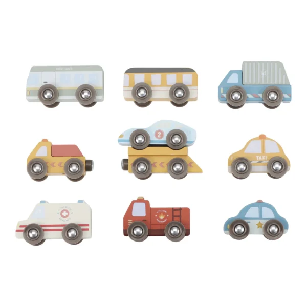 Set Di Veicoli In Legno Multicolore Little Dutch