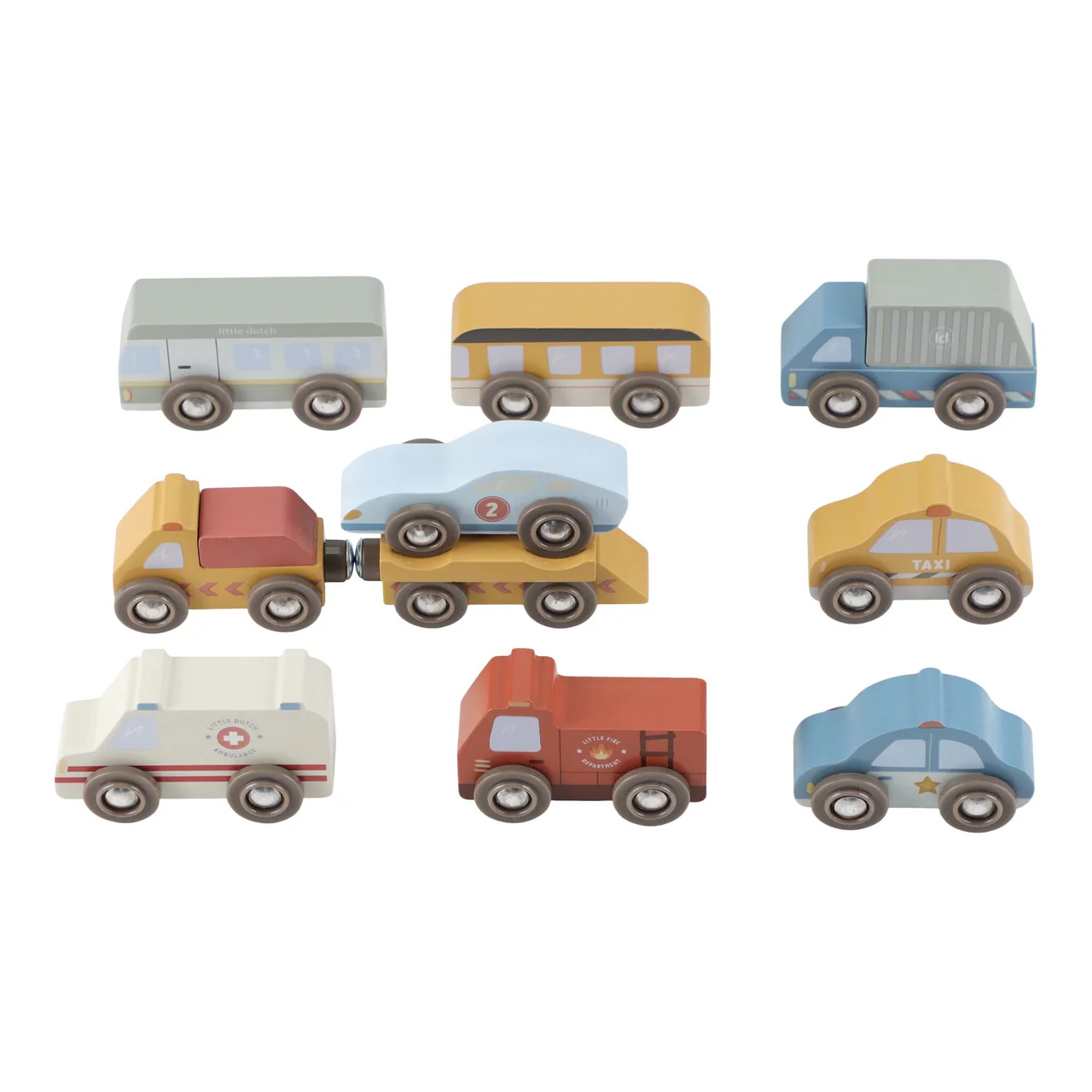Set Di Veicoli In Legno Multicolore Little Dutch - immagine 5