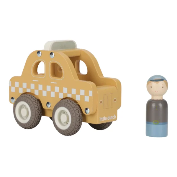 Taxi Con Personaggio In Legno Little Dutch