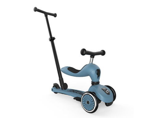 Monopattino e Triciclo 2 in 1 Highwaykick 1 Push and Go - Blu Acciaio
