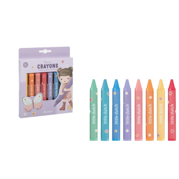 Pastelli a Cera Multicolore Essentials Rosa - Little Dutch