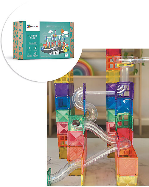 Connetix Pista per palline Arcobaleno - 92 Pezzi