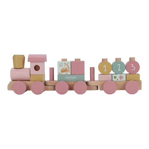 Trenino In Legno Little Dutch Con Costruzioni - Rosa