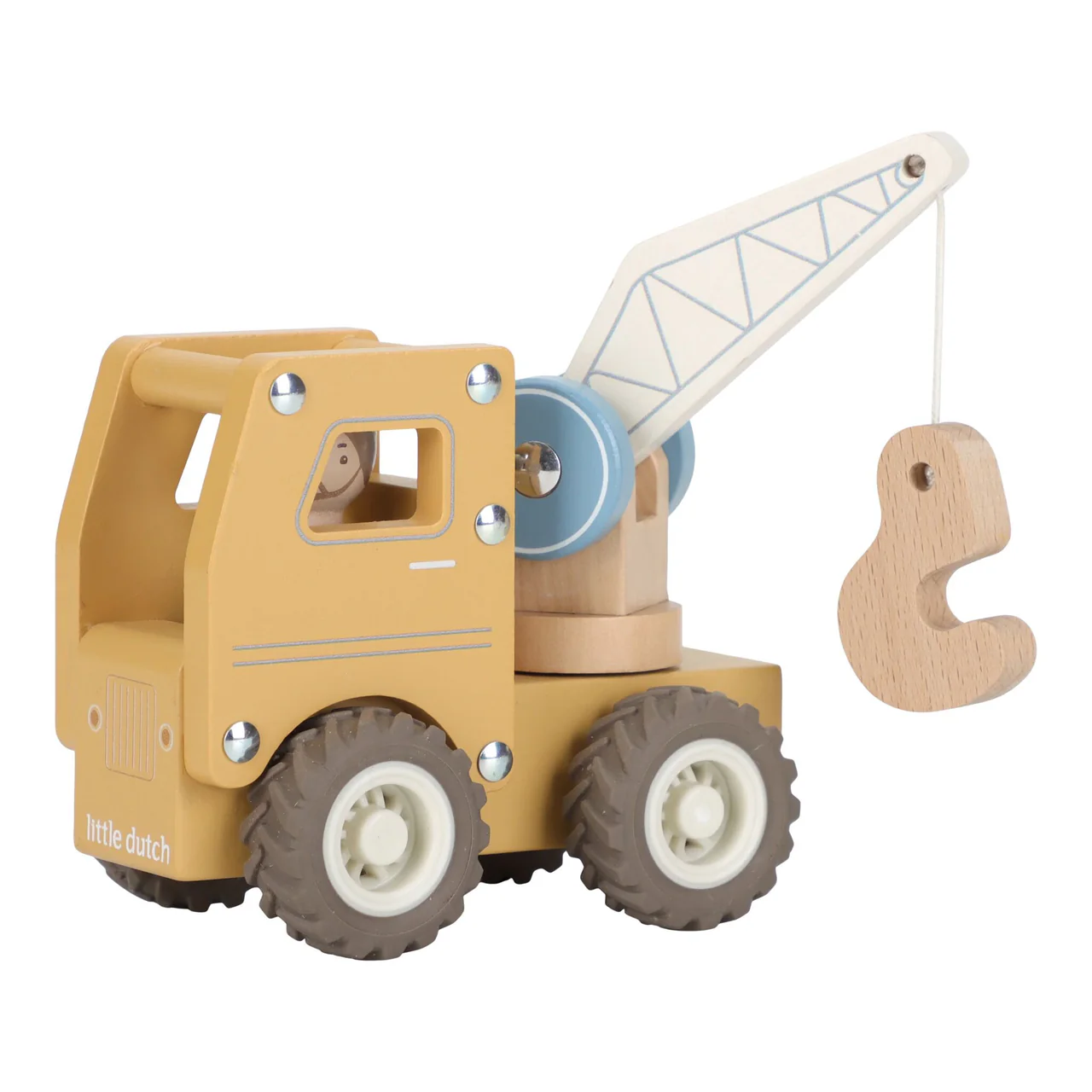 Camion Con Gru Con Personaggio In Legno Little Dutch - immagine 5