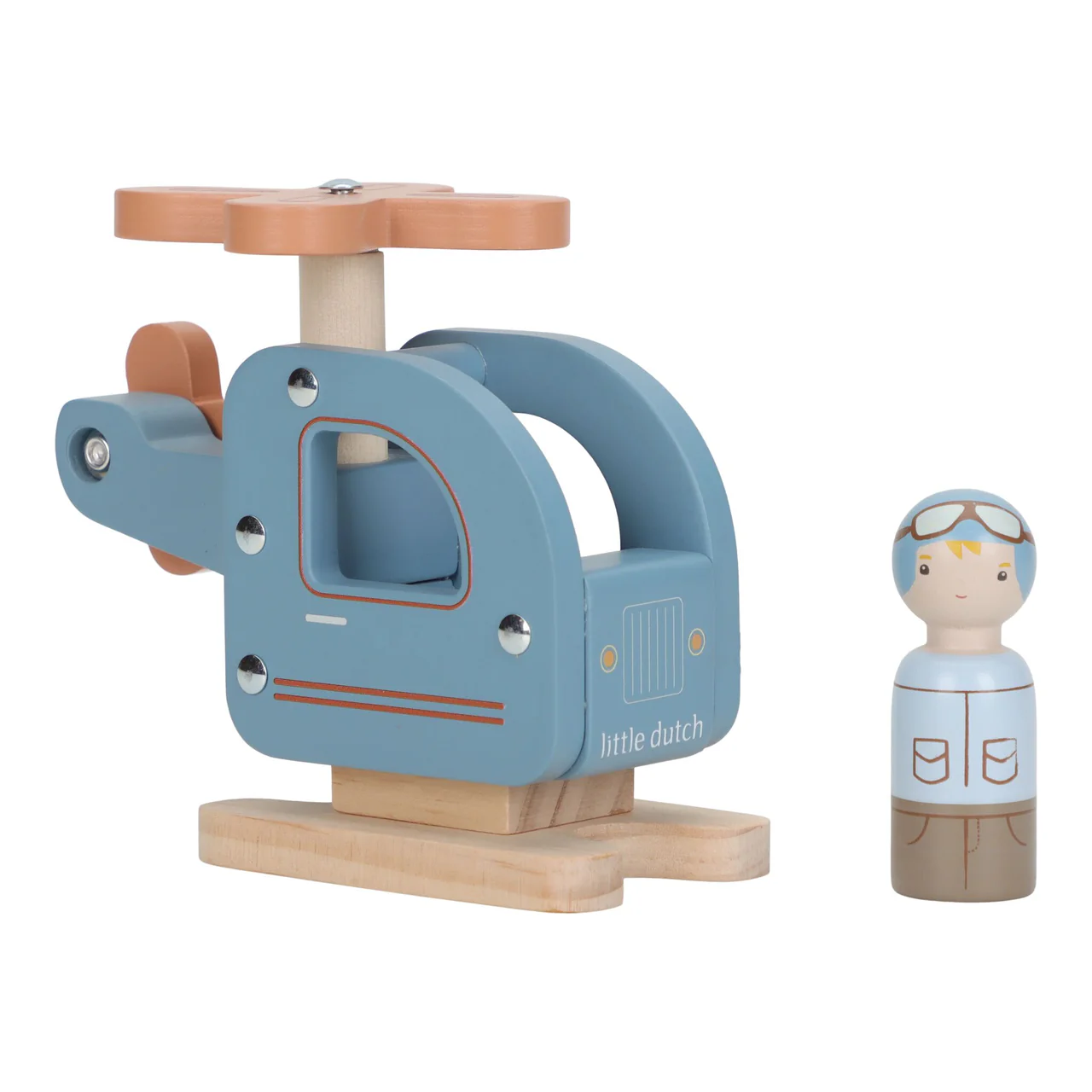 Elicottero Con Personaggio In Legno Little Dutch