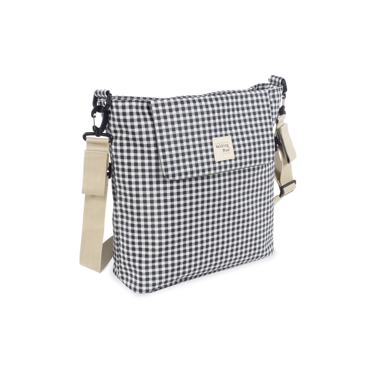 Borsa fasciatoio Walking Mum - Vichy Nero - immagine 3