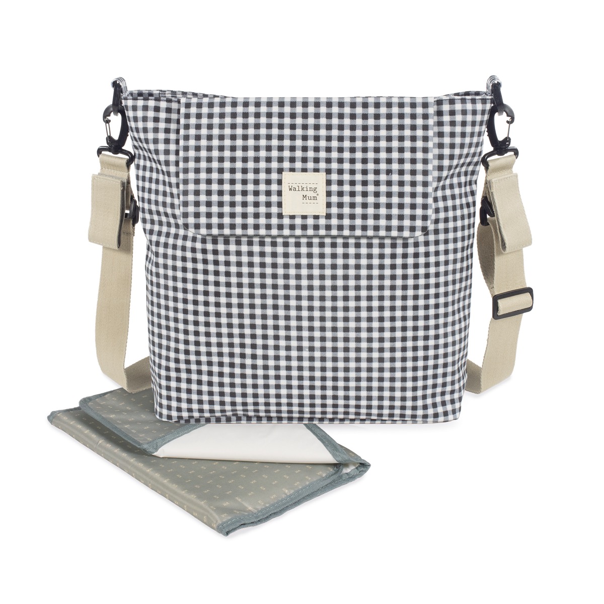 Borsa fasciatoio Walking Mum - Vichy Nero