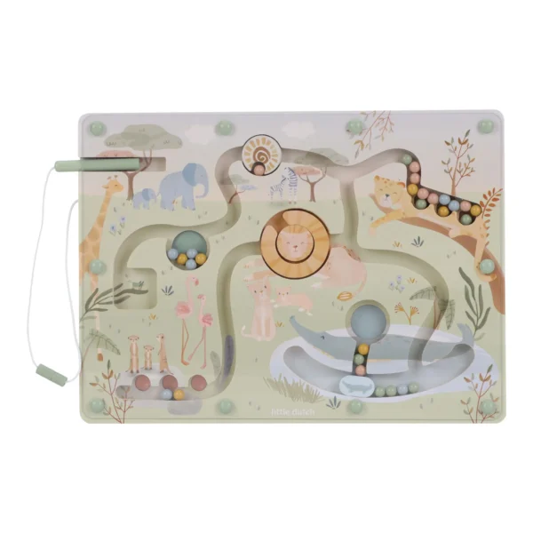 Labirinto magnetico con penna Little Dutch - Safari Friends