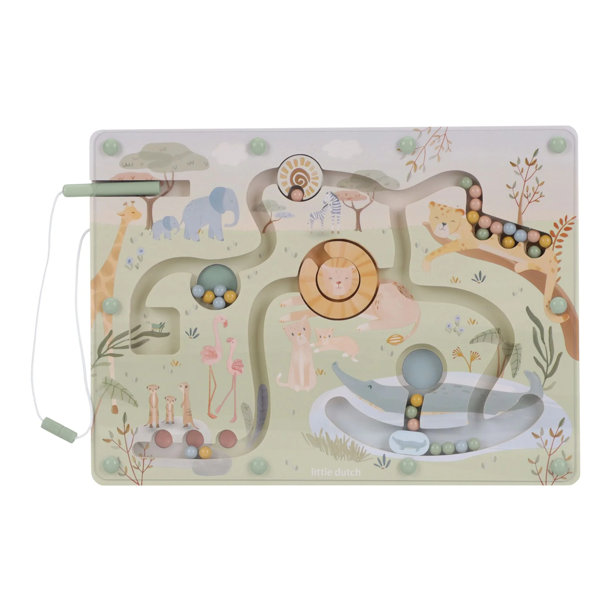 Labirinto magnetico con penna Little Dutch - Safari Friends