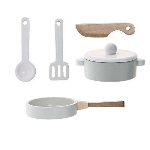 Set pentole in legno Bloomingville - Grigio/Bianco