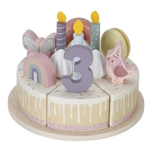 Torta Di Compleanno in Legno Rosa - Little Dutch