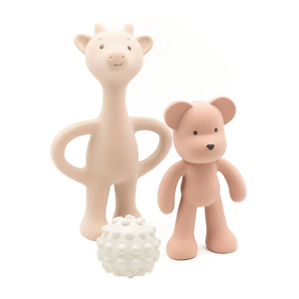 Kit Bamboom Primi Giochi in gomma naturale per la dentizione - Pink